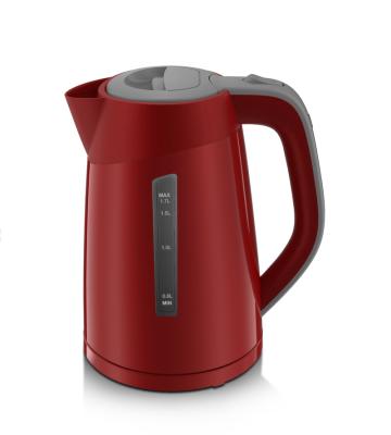 China 360 Degree Rotating Base 1.7L Capacity Branded Plastic Electric Kettle Hot Water Boiler With Water Window for sale