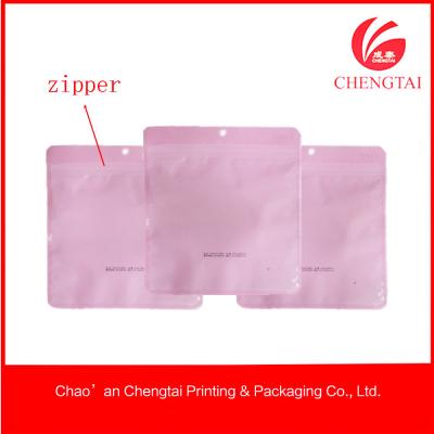 China Small Pink Zip Lock Plastic Garment Clothing Packing Bags Of Bopp / Cpp for sale