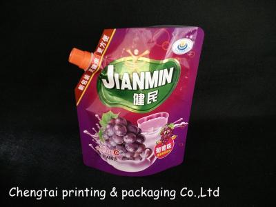 中国 パッキング ジュースのための帽子が付いているプラスチックによってカスタマイズされる立場ホイルの口の袋 販売のため