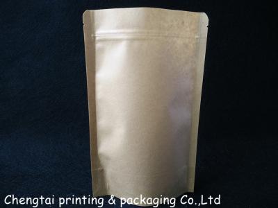 Chine La coutume recyclable a imprimé l'emballage debout de sac de papier avec la tirette à vendre