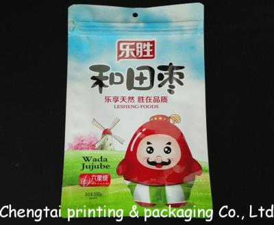 China Customized 500g Vivid Image Dried Fruit Packaging Bags With Clear Side Window for sale