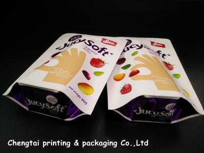 China Gummy Jelly Candy Packaging Stand Up Zipper Pouch UV Surface 84 Micron Thickness for sale