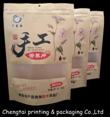 China Easy Carrying Durable Stand Up Pouch Packaging Paper Bags With Zipper / Window for sale