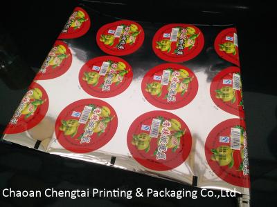 China Custom Printed Cup Sealing Packaging Film Pickle Vegetables Cup Sealer Film for sale