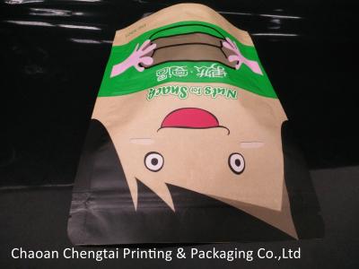 China Snack Food Brown Paper Bag Packaging Pouch / Stand Up Zipper Pouch Easy Carry for sale