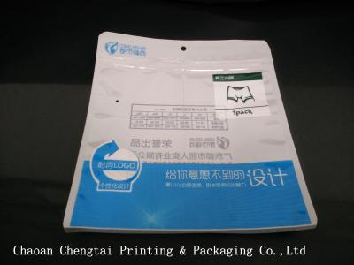 China Man Underpants Plastic Clothing Packaging Bags With Zipper & Clear Window for sale