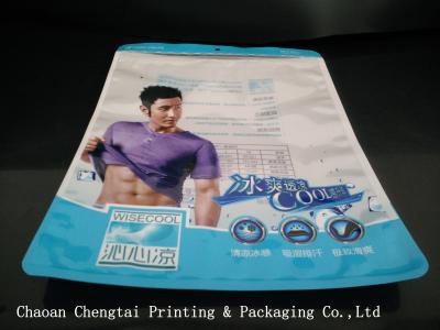 China Transparent Clothes Packaging Bags / Plastic Garment Underwear Pouch with Zipper for sale