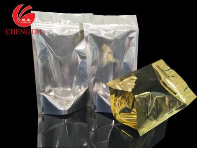 China Golden Stand Up Food Packaging Pouches with Zipper for Cereal , Coffee Beans for sale