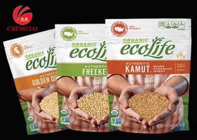 中国 Eco の友好的な印刷は食糧袋の平底の袋の米の使用を立てます 販売のため