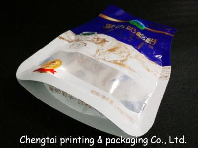 China Eco - Friendly BOPP Compound Shaped Pouches With Transparent Window Gravure Printing for sale