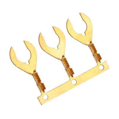 China Connecting Crab Foot Shape Fork Terminal Crimp Cable Wire Spade Terminals Y Brass Terminal Uninsulated Type for sale