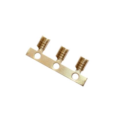 China China Manufacturer Wholesale U Shaped Bare Brass Terminal 4MM LED Tooth Terminal Block 63130-3 Cable Junction for sale