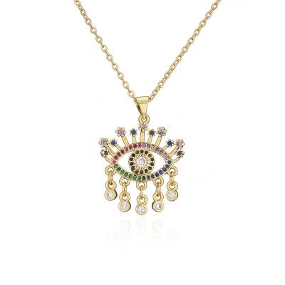 China New CLASSIC Necklace Eye Shape Micro-inlaid Zircon Pendant Necklace for sale