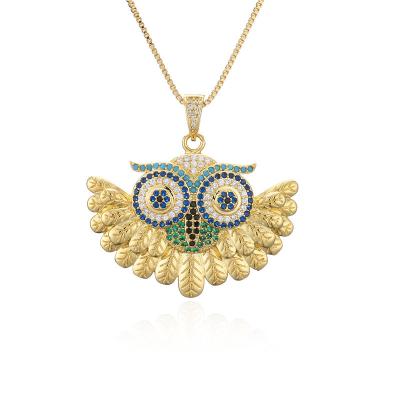 China New Product CLASSIC Version Personalized Owl Pendant Hip Hop Necklace for sale