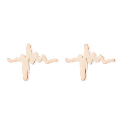 China Fashion Electrocardiogram Environmental Friendly Stud Earrings For Doctor Stud Earrings Nurse Jewelry Gifts ECG Heartbeat Earring Women for sale