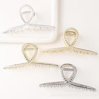 China Decorate New Korean Hair Claw Barrettes For Women Fashion Girl Geometric Metal Hollow Out Headwear Hair Accessories Crab Hair Clip for sale