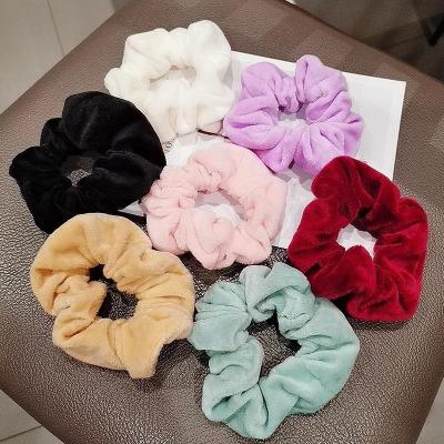 China European and American Warm Soft Hair Scrunchies Winter Style Women Girls Ponytail Holder Hairy Elastic Hair Ropes for sale