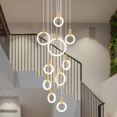 China Modern Modern Decoration Ring Hanging LED Pendant Lights Acrylic Round Circle Led Pendant Lamp for sale