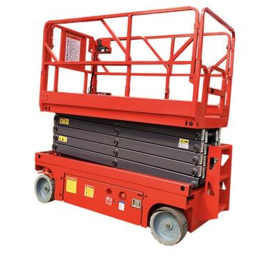 China Hotels 10m 12 m Electric Mobile Elevator 2023 Small Work Platform Lift Scissor Lift for sale