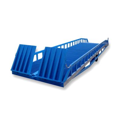 China Adjustable mobile hydraulic dock ramp container ramp yard truck dock leveler warehouse 5-15t loading ramp for forklift for sale