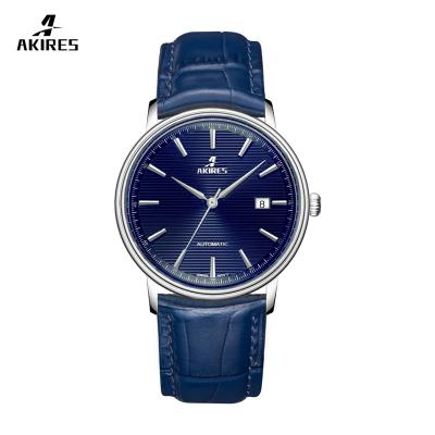 China Brand Logo Automatic Akires Date Watch Japanese Luxury Genuine Leather Men's Mechanical Watch 40mm for sale