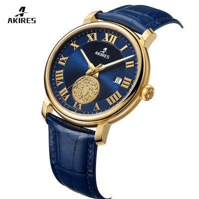 China Akires Mens Day/Date Luxury Automatic Wrist Watch Movt ETA-2824 Custom Logo Mechanical Watch for sale