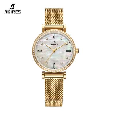 China Fancy Automatic Date Quartz Ladies Watches Stainless Steel Woman Watch Set Bracelet Diamond Watches For Women for sale