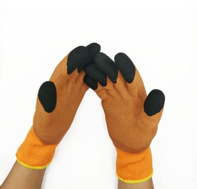 China Breathable Plush Shell Builders Construction Latex Rubber Warm Acrylic Coated Winter Working Gloves 300 for sale