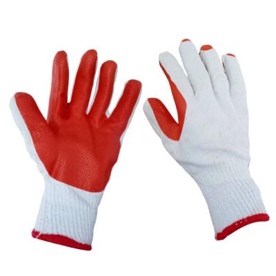 China 10G Anti-heat Cotton Knitted Latex Laminated Rubber Palm Coated Working Gloves Manufacturer for sale