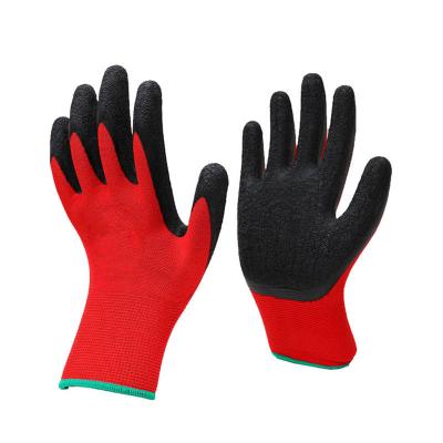 China China Wholesale Durable 13G Occupational Safety Red Nylon Latex Ply Palm Coated Gloves Manufacturers in Gaomi for sale