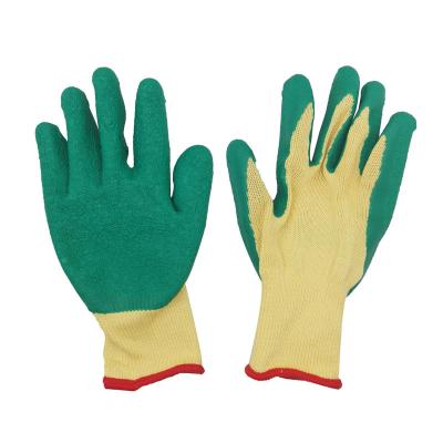 China Comfortable and durable 10G cotton knitted custom logo 21 S logo latex ply palm coating anti-slip safety dipped gloves for construction for sale