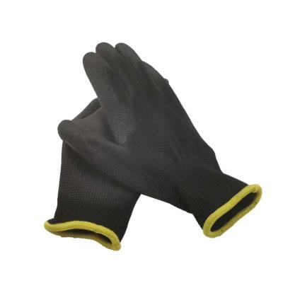 China Wholesale Lightweight 13G Polyester Lightweight Polyester PU Palm Safety Black Nylon Dipped Fit Gloves Anti-Static Coated PU Work Gloves for sale