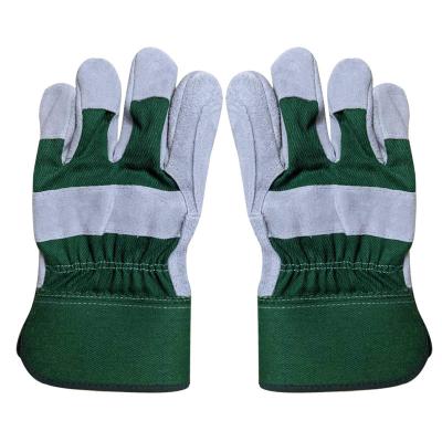 China Anti-Heat Amazon Supplier Heat Resistant Double Palm Whip Labor Safety Gloves Scare Work Split Leather Gloves With Cotton for sale