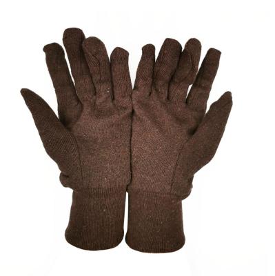 China Anti-Slip Elastic Knit Wrist Brown Jersey Work Out Garden Gloves With Wrist Support for sale