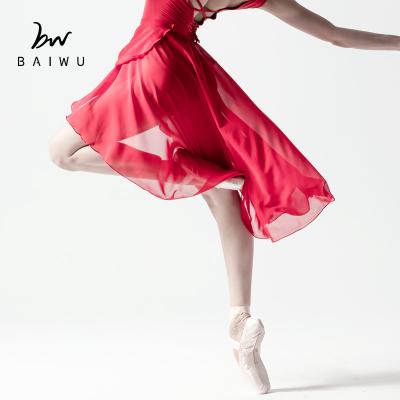 China tutu & 117145406 Baiwu Long Dance Chiffon Ballet Skirt Wrap Skirt for sale