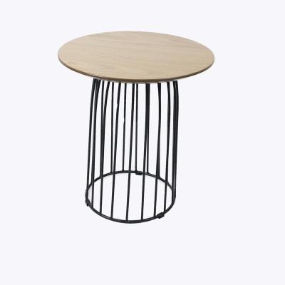 China Adjustable iron (height) and wooden furniture round table for sale