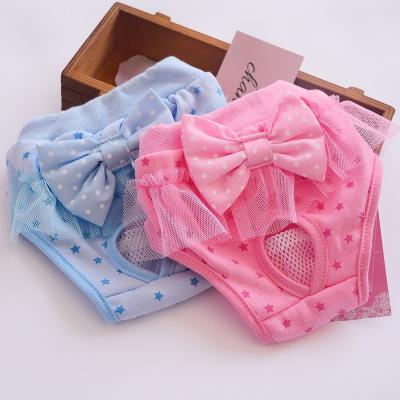 China Stocked Most Seller Products On Amazon Pet Physiological Pants Lace Up Princess Menstrual Pants Bowknot Physiological Pants Dog for sale