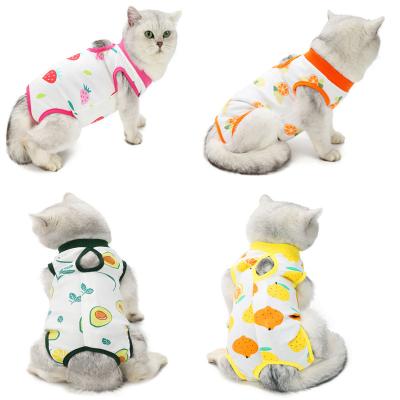 China Hot Selling Stocked Cat Neutering Clothing Kitty Sterilization Cotton Clothing Breathable Anti Pet Amazon Weaning Surgical Clothes for sale