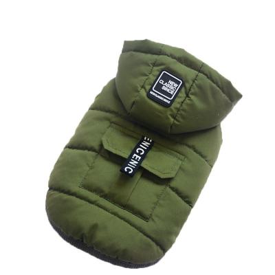 China Stocked High Quality Sale New Autumn And Winter Biped Down Vest Waterproof Hat Cotton Jacket Detachable Pet Dog Clothes for sale