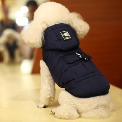 China 2022 Stocked Amazon Hit Cotton-padded Dog Clothes Detachable Dog Autumn Winter Warm Vest Hat Water Repellent for sale