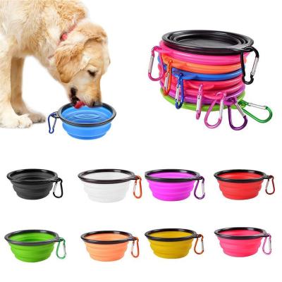 China Amazon Products Custom Collapsible Dog Slow Bowl Top Selling Automatic Folding Pet Dog Wheels Portable Silicone Pet Feeder With Rope for sale