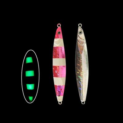 China Lead Luminous Effect Long Cast Lures Metal Swim Bait Artificial Casting Fishing Hard Saltwater for sale