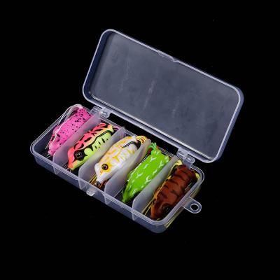 China 5pcs 5.5cm Frog 12g Lure Artificial Soft Hook Bait Double Floating Top Water 5pcs/set LW-50 for sale