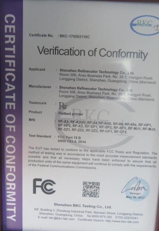 FCC - Shenzhen Refinecolor Technology Co., Ltd.