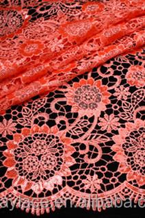 China 2014 New Viable Coral Color High Quality African Guipure Lace Fabric for sale