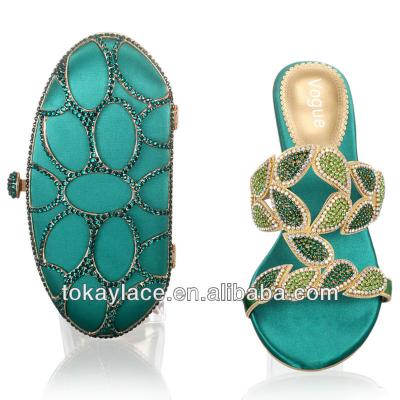 China Pumps 2013 Latest Nigeria Newest Green Italian Shoe And Bag Set For Wholesale Price for sale