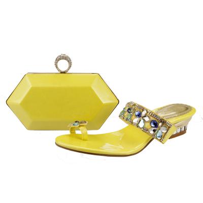 China African georgous design laceless Nice matching shoes and bags for ladies for sale