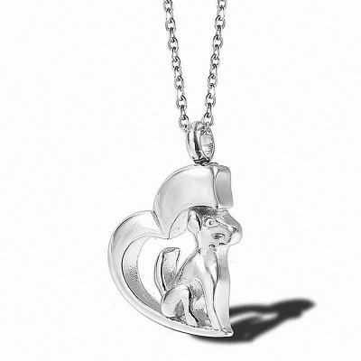 China Heart Design Stainless Steel Screw Cavity Pet Urn Memorial Openable Keepsake Pendants Pet Dog Love Dog Necklace Memorial Necklace for sale