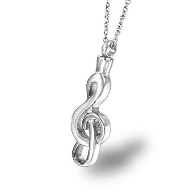 China GHP031 Music Note Girls Style Urn Pendant Jewelry Stainless Steel Necklace Cremation Ashes Pendant For Family Memorial for sale