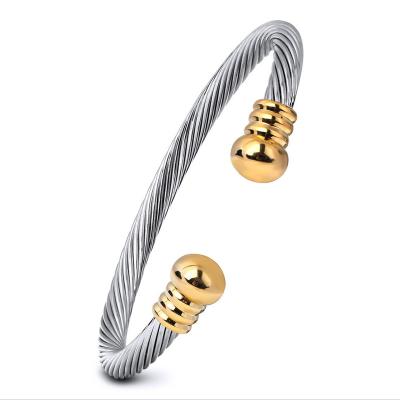 China Wire Charm Bracelet Cheap Drop Shipping Silver Gold Bracelet Stainless Steel Dangle Wire Charm Bracelet For Women Men for sale